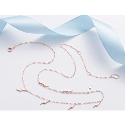 925 Sterling Silver Tiny Delicate Multiple Dangling Lightning Bolt Layer Necklaces for Women Birthday Gifts 10pcs Lot Wholesale