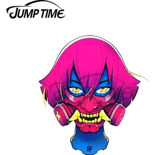 Jump Time 13 x 10.3cm For Oni Mask Car Stickers Car Accessories Windows Decal Waterproof Sunscreen Repair Trunk Decoration