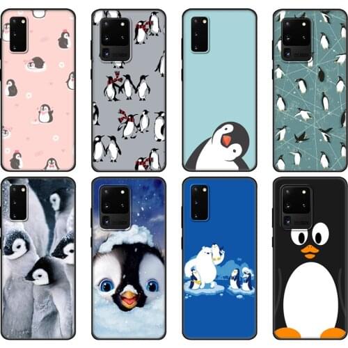 Black tpu Case For Samsung galaxy S20 /S20 PLUS/S20 ultra/S20+ /S20FE back cover Cute Lovely Penguin