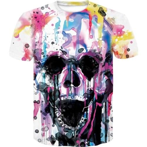 Skull Graphic T Shirts Vaper Hippie Camisetas For Men Tops Camiseta Hombre Ropa Clothing Streetwear Camisa Masculina Verano