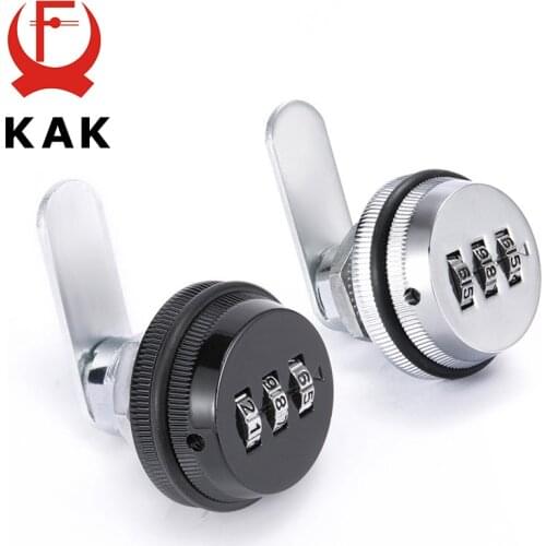 KAK Combination Password Lock Cam Lock for Mailbox Black Silver Zinc Alloy Security Home Cabinet Lock Cabinet Door Lock Hardware