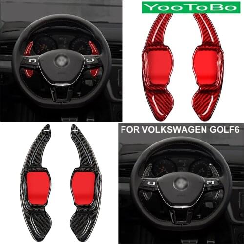 Forged Carbon Fiber Steering Wheel Paddle Shifter Extension For Volkswagen Golf6 MK6 Tiguan Cross Lavida Scirocco R36 R20 Tourag