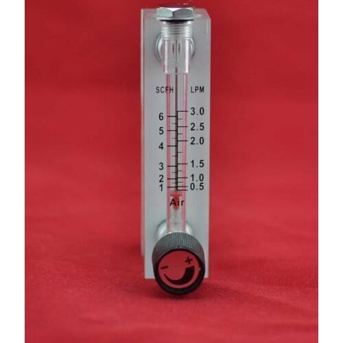 LZM-6T 0.5-3LPM/1-6SCFH panel acrylic type flowmeter(flow meter) with adjust valve brass fitting female BSP1/4" male M18*1.5