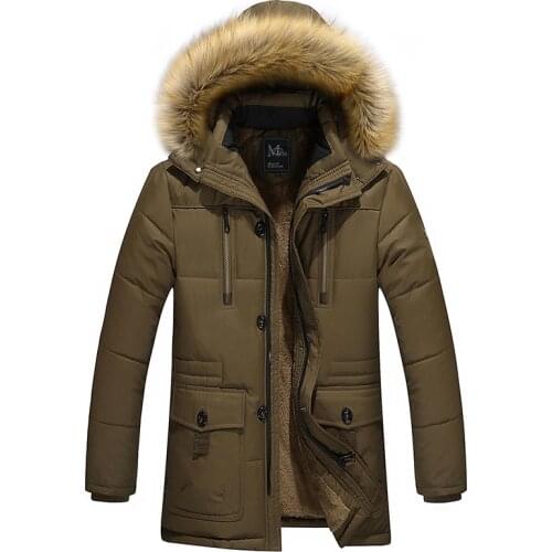 2018 Autumn Winter Jacket Men Parka With Fur Hooded Quilted Padded Wadded Windbreaker warm Male Coat Parkas Korean Overcoat