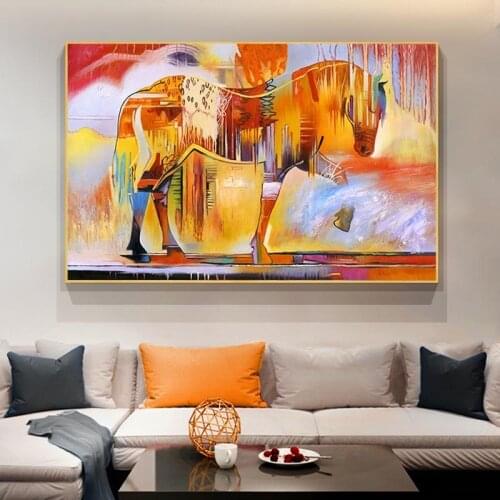 Wall Art Canvas Print Animal Painting Horse Picture For Living Room Home Decor No Frame