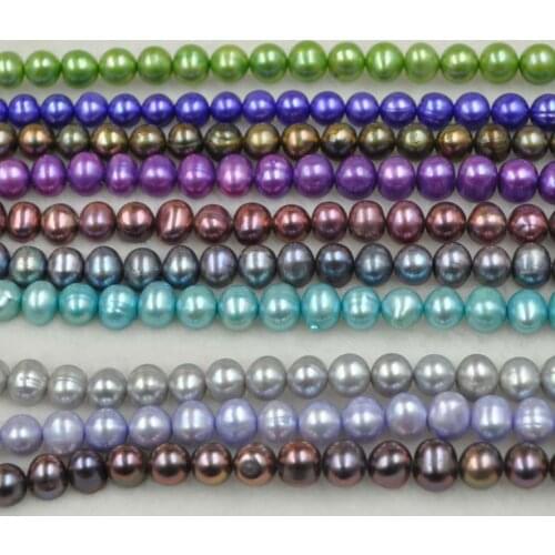 Wholesale 10 strands 7-8mm genuine multicolor freshwater pearl strings