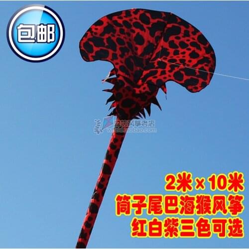 New single line winder 10m Sea monkey blame kite weifang yi fei rainbow nylon windsock kites soft big tails kids outdoor toys