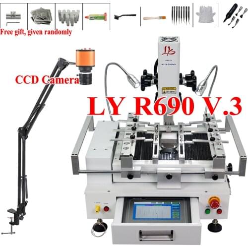 4300W LY R690 V.3 Hot Air BGA Rework Station Chip Motherboard Reballing Machine with 3 zones hot air touch screen