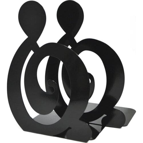 2Pcs Musical High Note Shape Bookends Metal Book Shelf Organizer Book Support Stand Desk Organizer Book Storage Holder Shelf