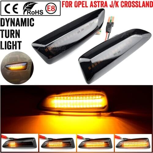 Sequential Dynamic LED Side Marker Turn Signal Light For Opel Astra J K 2015 Zafira C Insignia B Grandland Crossland X 2017-2019