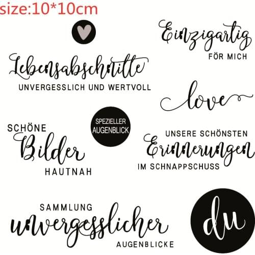 German word Transparent Silicone Rubber Stamp Sheet Cling Scrapbooking DIY Cute Pattern Photo Album Stamp