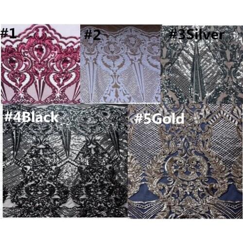 Multicolour Black White America Sequin Fabric For Evening Dress Lace Material Tissus Dry Lace Fabric Mesh Sequin Fabric