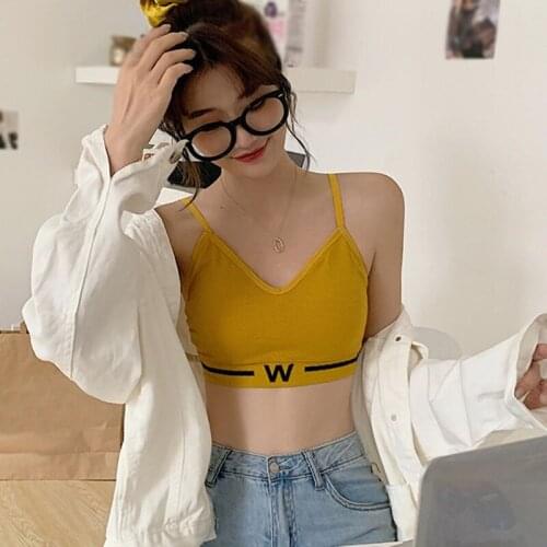 Sexy Tank Women Bra Fashion Girl Top Underwear Wild No Steel Ring Tube Top Strap Sports Camisole Underwear