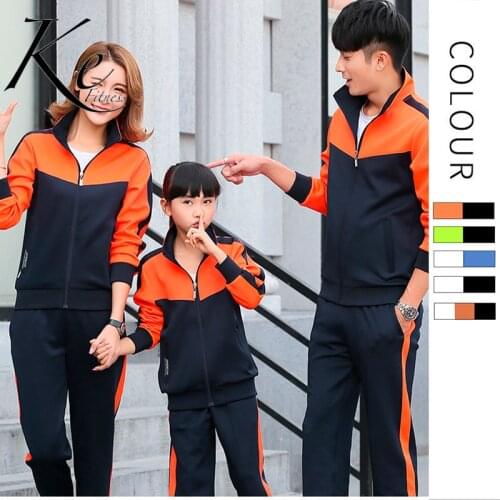 KE Sport set couple family autumn men women kids children sportswear sport set tracksuit big size plus Jogging running5XL