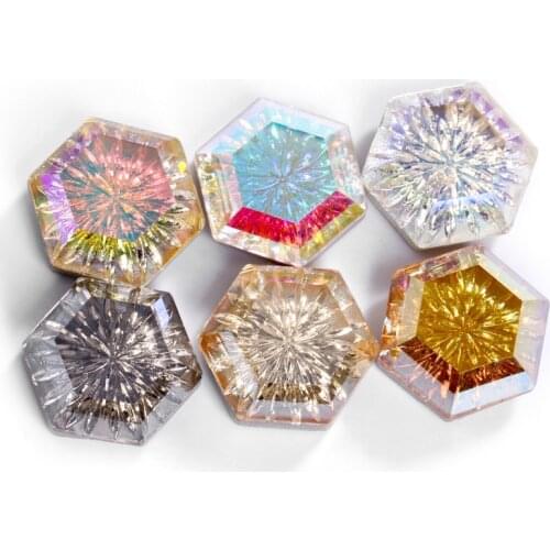 Astrobox Hexagon K9 Diamond Arc-Shaped Carving Crystal стразы Glass Nail Art Stone Sew On Rhinestone DIY Clothing & Accessories