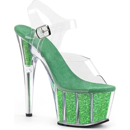 High-heeled crystal shoes 2019 new 15cm stiletto sandals, sexy night show shoes catwalk show Sandals