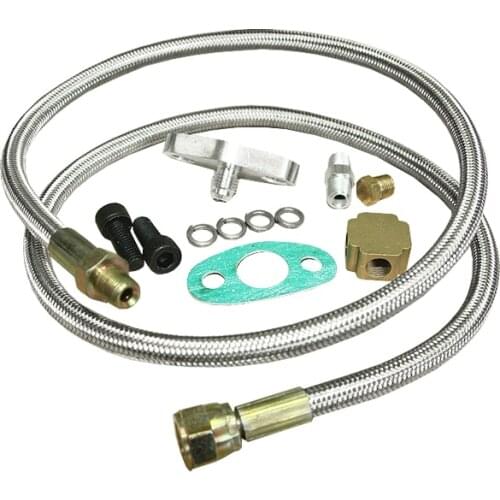 Universal Turbo Oil Feed Line 1/8 NPT 4AN fit for T3 T4 T3/T4 T04E T70 T66 T67 GT35 T3/60-1 GT45