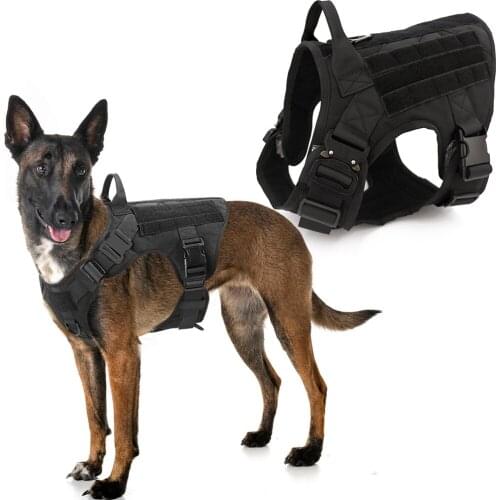 Military Dog Tactical Harness Pet Training Dog Vest Metal Buckle German Shepherd K9 Dog Harness and Leash For Small Large Dogs