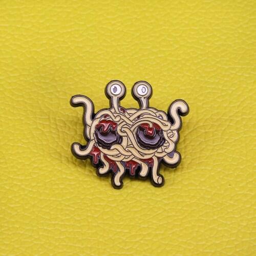Funny Flying Spaghetti Monsters Badge Pastafarian Pin Once I found the FSM, I was saved. His almighty sauciness engulfed me