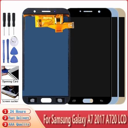 TFT 5.7 inch AAA Quality For Samsung Galaxy A7 2017 A720 LCD A720F A720F/DS LCD Display Touch Screen Digitizer Adjust Free Tools
