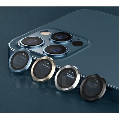 For iPhone 12 Camera Protector Glass with Metal Lens Protection Film for iPhone 12 Pro Max 12 Mini Full Cover 2 in 1 Case Camera