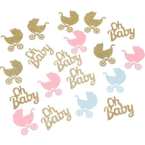 200Pcs Baby Carriage Confetti Glitter Oh Baby Gender Reveal Table Confetti For Party Tool