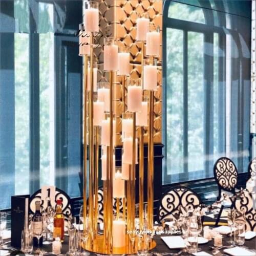 3pcs) 20 heads 20 arms wedding candelabra holder gold candlestick for wedding event table decoration senyu2200