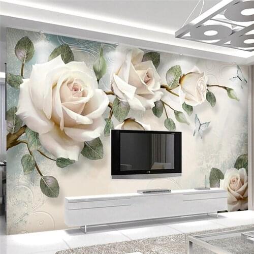Custom wallpaper 3D modern simple hand painted oil painting flower living room restaurant wallpaper 3D mural decoration painting