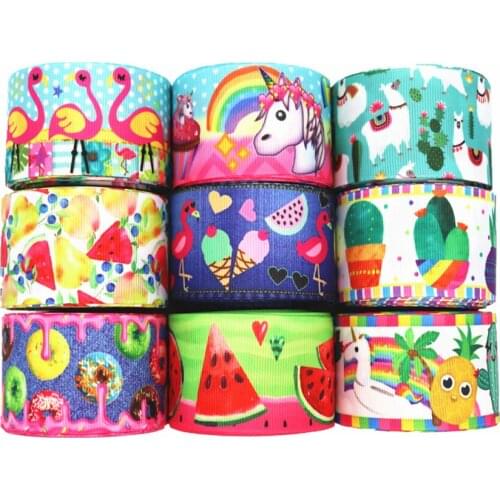 50 Yards Grosgrain Ribbon Animals/Summer Printed Ribbon 1.5" 38MM For Hair Bows DIY Crafts Handmade Accessories M19041302