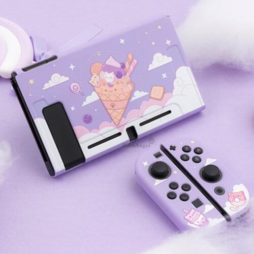 For Nintend Switch Ice Cream Cat Shell Cute Hard TPU Cover Back Girp Shell For Nintendo Switch Game Console NS Protective Case