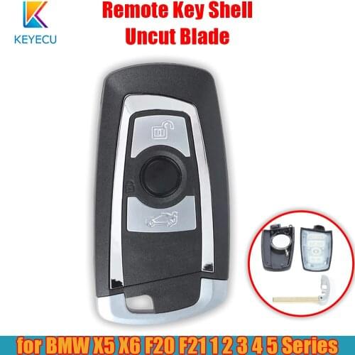KEYECU CAS4 Smart Remote Auto Car Key Shell Housing Case 3 Buttons for BMW FEM / BDC X5 X6 F20 F21 1 2 3 4 5 Series