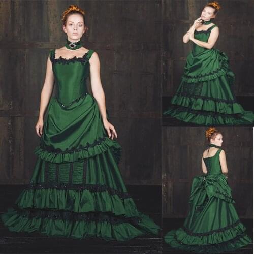 Interview with the Vampire Cosplay Costume Gown Madeline Gown Women Green Sleeveless Dress Custom Made H001