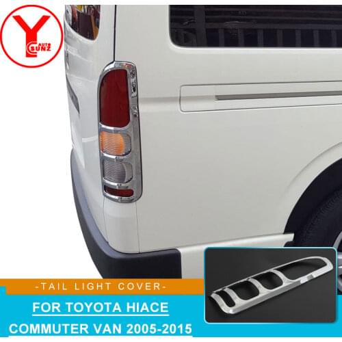 YCSUNZ 2005-2015 abs chrome tail light lamp cover car parts accessories for toyota hiace commuter van 2008 2009 2010 2012 2014