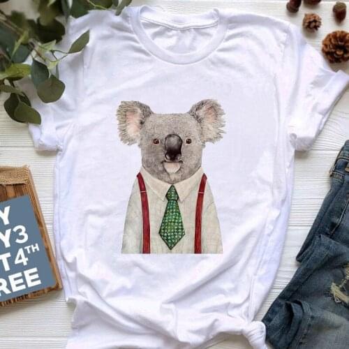 New Summer Tshirt Cute Koala Print T shirts women Short Sleeve Tees Tops Plus Size S 2XL Oversize Casual O Neck Lady tshirts_T-S