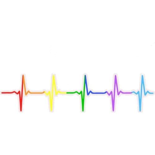 Hot Creative Heart Beat Gay Car Sticker Decorative Laptop Decal Waterproof Sunscreen Car Styling Vinyl PVC 15cm*4cm