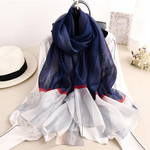 Fashion 2020 Silk Wool Scarf For Women Pashmina Lady Scarves Shawl Female Wraps Bandana Foulard Hijabs Print Soft Beach Stoles