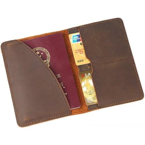 Crazy horse Leather Men Passport wallet Passport Holder wallet Men Genuine Leather Wallet travel passport cover Card holder bag