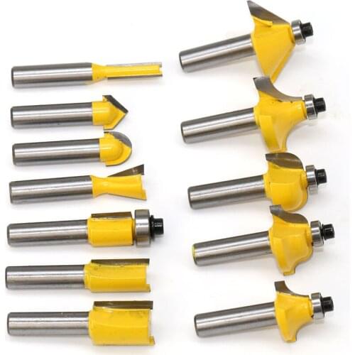 12pc 8mm Shank Wood Router Bit Set Milling Cutter Woodworking Engraving Cutting Tool Router Bit Wood Cutter Carbide Mill