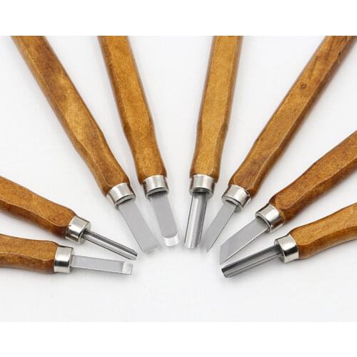 8 Pcs/set Wood Carving Tool Kit with Wooden Handle Multi-function Cutter Knife Tools for Carving Wood Hand Tool Set
