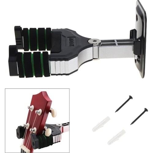 AROMA Aluminium Alloy Wall Hanger Hook for Bass Guitar Ukelele Violin Mandolin Instruments Neck Support Racks Easy Installation