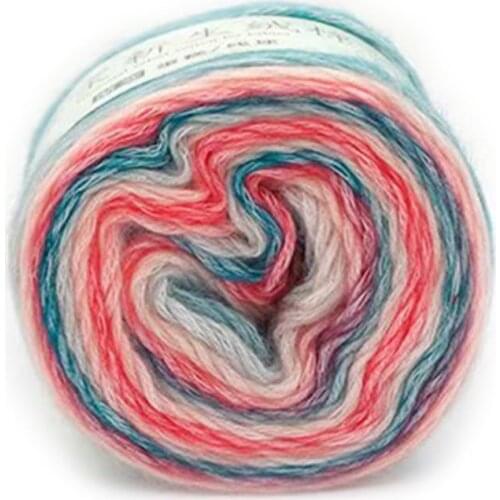 2021 New 100g Rainbow Woollen Yarn DIY Hand Woven Cake Yarn Hat Scarf Sweater Dyeing Yarn