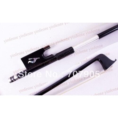 New 4/4 Violin Bow Black Carbon Fiber Silver Color Bow string