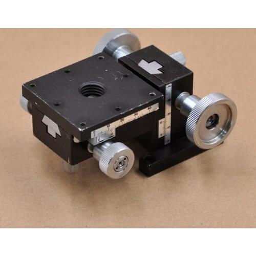 YZ axis CHUO LM-213-1 manual two-way small mechanical frame dovetail groove fine adjustment slide table 60 * 60mm aluminum