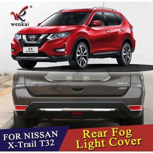 Bumper Reflector Trims For 2017 Nissan Rogue XTrail T32 X-Trail Chrome Rear Fog Light Cover Chromium Styling Accessories