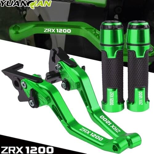 Motorcycle CNC Adjustable brake clutch levers Handle Hand Grips For KAWASAKI ZRX1200 ZRX 1200 1999-2007 2000 2001 2002 2003 2004