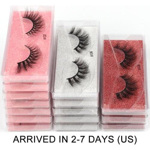 Wholesale Eyelashes 10/50/100/200 Pairs Faux 3D Mink Lashes Natural False Eyelashes Makeup Cilios Thick Mink Eyelashes In Bulk