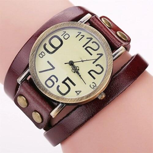 Luxury Brand Vintage Cow Leather Bracelet Watch Women Leather Bamboo Womens Watch Classic Reloj Mujer 2021