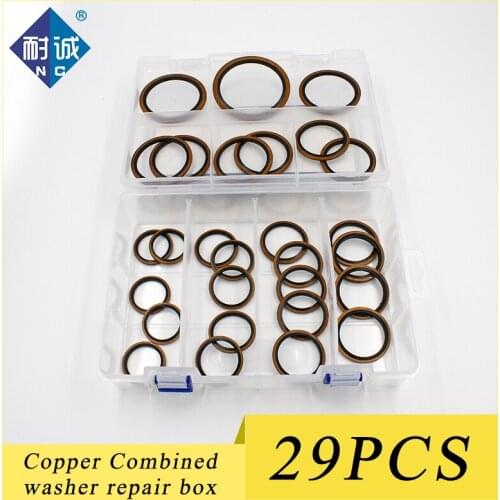 Washer M27/M30/M33/M36/M39/M42/M45/M48/M52/M60mm Bonded Washer Metal Rubber Oil Drain Plug Gasket Sealing O Ring Assortment Set