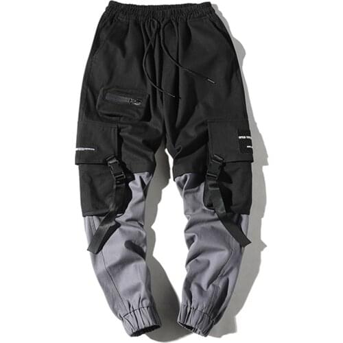 ZhuZunZhe 2020 Man Pants New Fashion Streetwear Stitching Color Joggers Hip Hop Long Pants Men Elastic Waist Cargo Pants Men