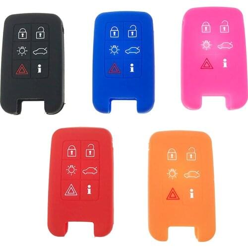 Silicone Rubber Car Smart Key Case Cover Set for Volvo S40 S60 S80 V50 V70 XC60 XC70 XC90 6 Button Key Car Accessorise
